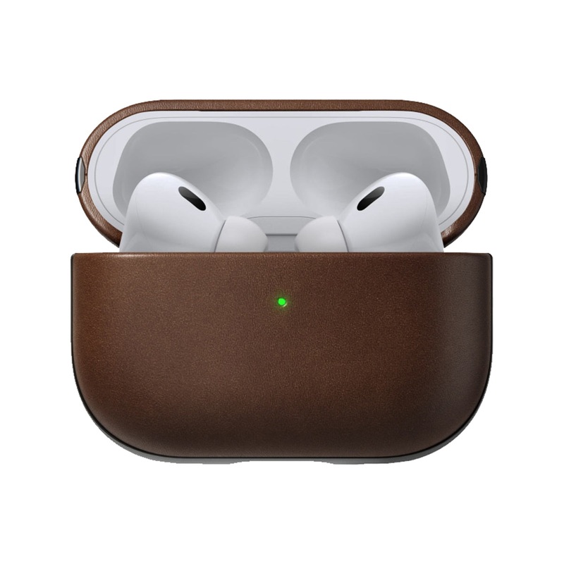 NOMAD Modern Leather Case for Apple AirPods Pro 2 – Brown Normal Leather
